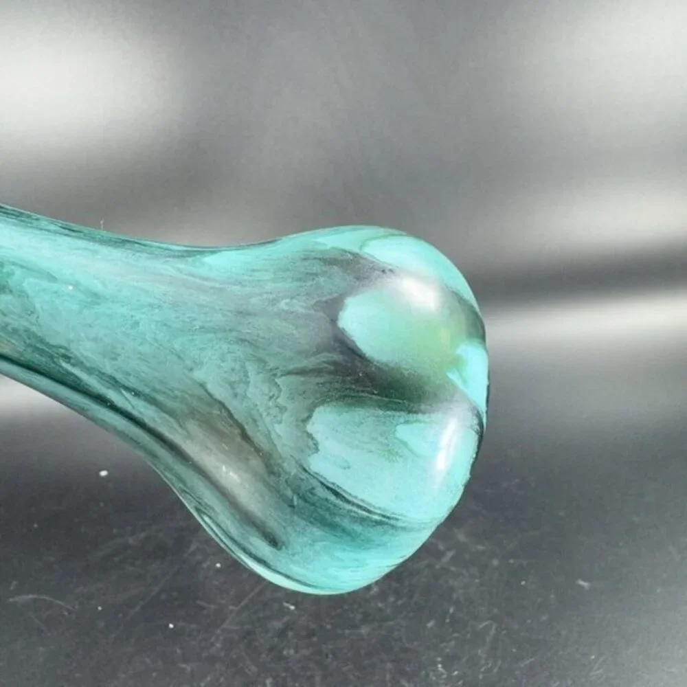 Canadian Art Pottery Bud Vase Green Black Drip Glaze Ceramic Vase Mid‎ Century
